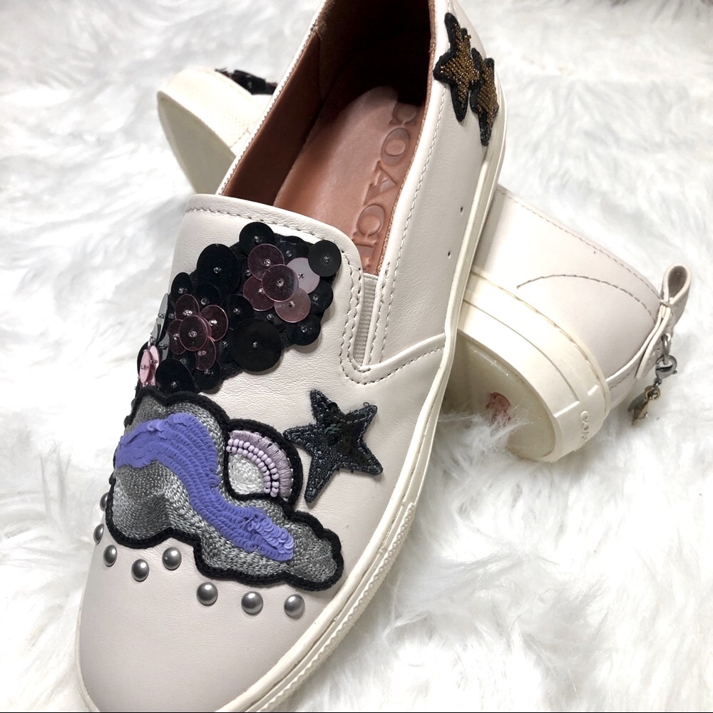 πNEW!!! Coach Sequin Star Beaded Loafer Slip On - Picture 3 of 8
